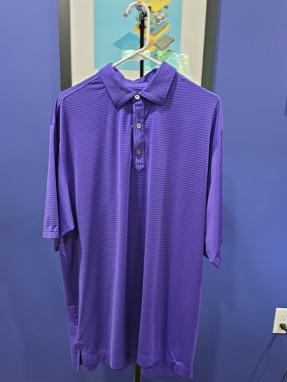 FootJoy Men's Purple Striped Performance Polo